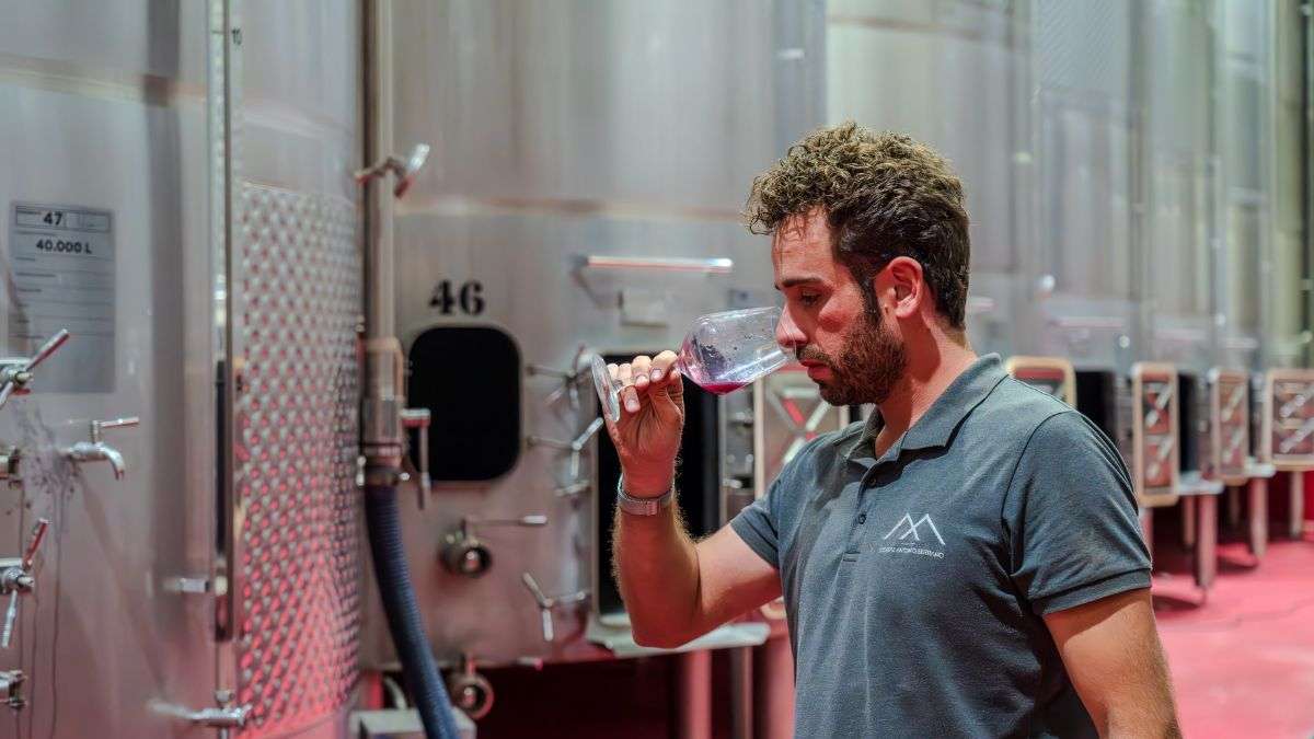 Antonio Serrano dégustant le vin