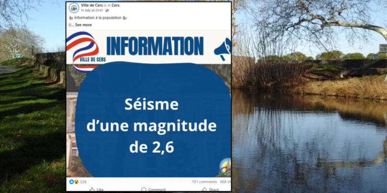 Petit tremblement de terre ressenti dans le sud de la France ce week-end