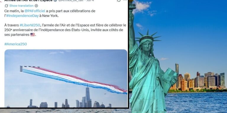 Photos : des avions de voltige français survolent New York pour la fête de l&rsquo;indépendance des États-Unis