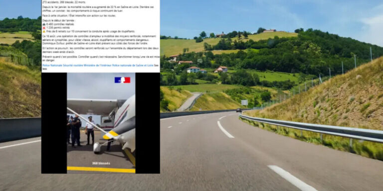 La police française attrape un tailgater lors d&rsquo;une patrouille routière en avion