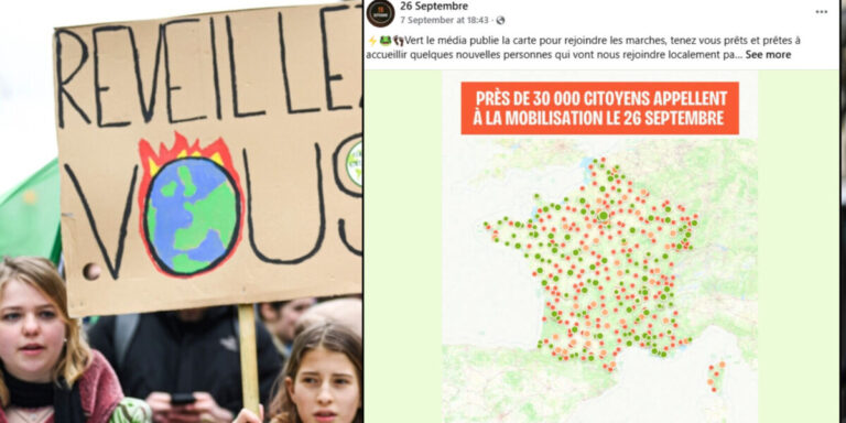 Manifestations pour le climat prévues dans environ 400 villes de France ce mois-ci