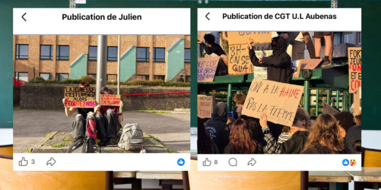 Combien de ces pancartes de protestation du lycée pouvez-vous traduire ?